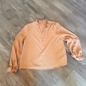 SHEIN Tan Ruffled Blouse